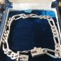 Vintage 1960 Sterling Silver 925 Figaro Link Chain Bracelet 13 gram