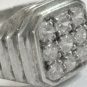 Antique Vintage 1930-s Signet Ring Sterling Silver White Zircon,UK W1/2, US 11.5