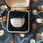 Antique Vintage 1930-s Signet Ring Sterling Silver White Zircon,UK W1/2, US 11.5