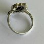 Antique Vintage Art Deco Marcasite & Green Onyx Ring Size UK R 1/2, US 9, 4 GRAM
