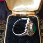 Antique Vintage Art Deco Marcasite & Green Onyx Ring Size UK R 1/2, US 9, 4 GRAM