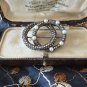 Antique Vintage Art Deco Pearl Marcasite Sterling Silver Brooch