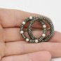 Antique Vintage Art Deco Pearl Marcasite Sterling Silver Brooch