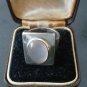 Antique Vintage 1920-s Solid Silver Cabochon Rose Quartz Ring SIZE UK M, US 6.5