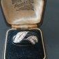Antique Vintage 1970-s Black Onyx Sterling Silver Ring Size UK U 1/2 US 10 3/4