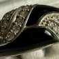 Antique Vintage 1970-s Black Onyx Sterling Silver Ring Size UK U 1/2 US 10 3/4