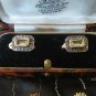 Antique Vintage 1920 Citrine Sterling Silver Earrings Clip on Hallmarked