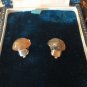 Antique Vintage 1980 Small Scottish Agate  Sterling Silver Earrings Clip on