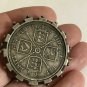 Antique Vintage Victorian 1887 Silver Double Florin Coin Brooch - Heavy 16.67 g.