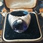Antique Vintage 1930-s Sterling Silver Heavy Large Amethyst Signet Ring 9.8 g