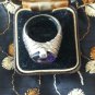 Antique Vintage 1930-s Sterling Silver Heavy Large Amethyst Signet Ring 9.8 g