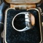 Antique Vintage Victorian Sterling Silver + 9ct AU Cameo Ring Size UK M US 6 1/4