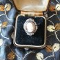 Antique Vintage Victorian Sterling Silver + 9ct AU Cameo Ring Size UK M US 6 1/4