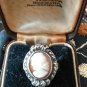 Antique Vintage Victorian Sterling Silver + 9ct AU Cameo Ring Size UK M US 6 1/4