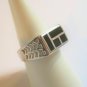 Antique Vintage 1960-s Sterling Silver Onyx Signet Ring UK R 1/2 , US 9 3/4