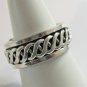 Antique Vintage Celtic Sterling Silver 925 Band Ring UK Q, US 8 Very Heavy 8.6 g