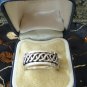 Antique Vintage Celtic Sterling Silver 925 Band Ring UK Q, US 8 Very Heavy 8.6 g