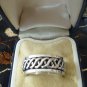 Antique Vintage Celtic Sterling Silver 925 Band Ring UK Q, US 8 Very Heavy 8.6 g
