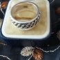 Antique Vintage Celtic Sterling Silver 925 Band Ring UK Q, US 8 Very Heavy 8.6 g