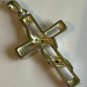 Vintage 925 Silver & Cubic Zircon Set Cross Crucifix Pendant & 16 Inch Chain