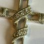 Vintage 925 Silver & Cubic Zircon Set Cross Crucifix Pendant & 16 Inch Chain