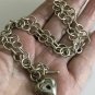 Antique Vintage Sterling Silver Abalone Modernism Era Necklace Very Heavy 33.24g