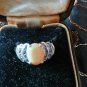 Vintage 1950 Fine Sterling Silver Opal and Tanzanite Ring  SizeUK P 1/2, US 71/2