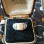Vintage 1950 Fine Sterling Silver Opal and Tanzanite Ring SizeUK P 1/2, US 71/2