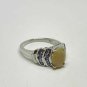 Vintage 1950 Fine Sterling Silver Opal and Tanzanite Ring SizeUK P 1/2, US 71/2