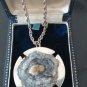 Antique Vintage Modernism Era 1920 Silver Sapphire Quartz Pendant/Brooch Heavy!