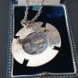 Antique Vintage Modernism Era 1920 Silver Sapphire Quartz Pendant/Brooch Heavy!