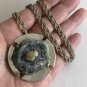 Antique Vintage Modernism Era 1920 Silver Sapphire Quartz Pendant/Brooch Heavy!