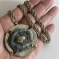 Antique Vintage Modernism Era 1920 Silver Sapphire Quartz Pendant/Brooch Heavy!