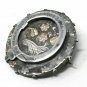 Antique Victorian 1893 Sterling Silver 925 & Gold Buckle Floral Brooch - Heavy