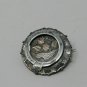 Antique Victorian 1893 Sterling Silver 925 & Gold Buckle Floral Brooch - Heavy