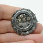 Antique Victorian 1893 Sterling Silver 925 & Gold Buckle Floral Brooch - Heavy