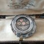 Antique Victorian 1893 Sterling Silver 925 & Gold Buckle Floral Brooch - Heavy