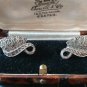 Antique Vintage Art Deco Marcasite Sterling Silver Earrings Clip on Hallmarked