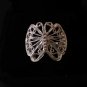 Antique Vintage 1920-s Sterling Silver Butterfly Filigree Ring Size UK Q US 8.5