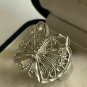 Antique Vintage 1920-s Sterling Silver Butterfly Filigree Ring Size UK Q US 8.5