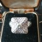 Antique Vintage 1980-s Sterling Silver Amethysts Ring Size UK P, US 7 1/2 7.2 g