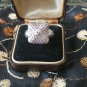 Antique Vintage 1980-s Sterling Silver Amethysts Ring Size UK P, US 7 1/2 7.2 g