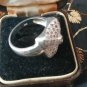 Antique Vintage 1980-s Sterling Silver Amethysts Ring Size UK P, US 7 1/2 7.2 g