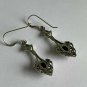 Vintage 1980-s 925 Silver Celtic Style Carnelian Set Drop Dangle Earrings