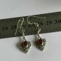 Vintage 1980-s 925 Silver Celtic Style Carnelian Set Drop Dangle Earrings
