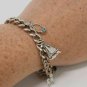 Vintage 1960 Sterling Silver 925 Curb Link Charm Bracelet x 6 Charms Heavy 23 g