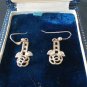 Vintage 925 Silver Kit Heath Celtic Glasgow Rose Style Drop Dangle Earrings 3.3g