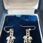 Vintage 925 Silver Kit Heath Celtic Glasgow Rose Style Drop Dangle Earrings 3.3g