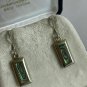Vintage 1970-2 925 Silver & Abalone Shell Drop Dangle Rectangular Earrings