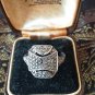 Antique Vintage Art Deco Sterling Silver & Marcasite Ring Size UK W, US 11 1/4